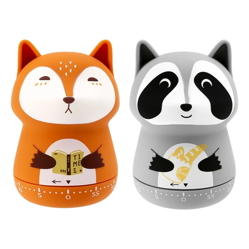 

2 Pack Cute Kitchen Timer,Mechanical Timer For Kids, 60 Minute Animal Timer For Cooking/Reading/Do Sports