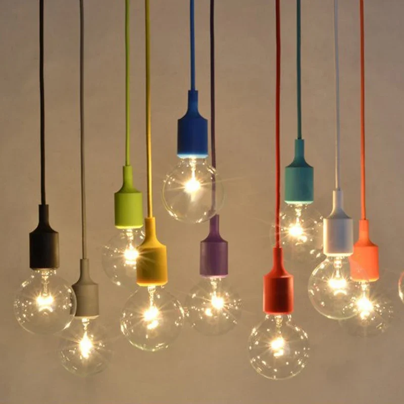 Decorative Multi Colors Pendant Lamp Colorful Silica Rainbow Suspension Light Restaurant Cafe Hotel Hanging Ceiling Chandelier