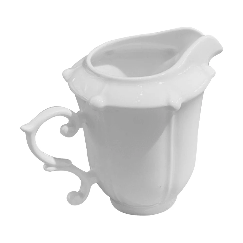 

Ceramic Milk Pitcher Small Size Smooth Handle Design for Coffee Cream Syrup Maple Dispenser Reusable Kitchen Barware