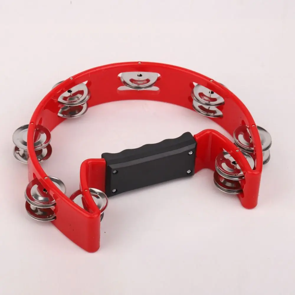 Bright Sound Handheld Jingle Bells Professional Portable Orff Tambourine Hand Shake Educational Hand Ring Tambourine KTV