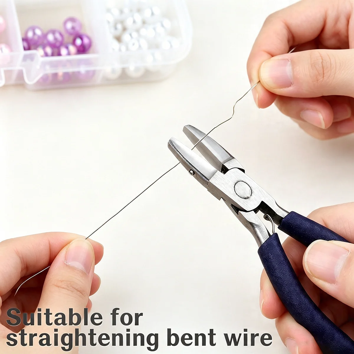 3,7 Zoll Mini-Nylon-Kieferzange, Schmuckherstellungswerkzeuge, Flachzange, DIY-Bastelwerkzeuge für Schmuck, Perlenarbeiten, Drahtbiegen und Drahtformen – Detail 4