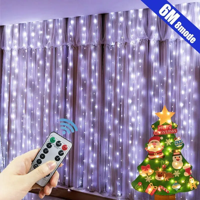 ستارة USB ضوء LED سلسلة خرافية ، ديكور عيد الميلاد ، ضوء الزفاف ، غرفة نوم ، حفلة ، عطلة ، في الهواء الطلق ، 3 م ، 4 م ، 6 م ، 8 وضع