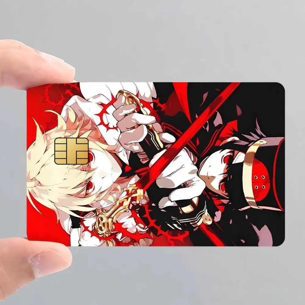 Anime S-Seraph of the End Card Stickers for Bank Access Protective Waterproof Film Cover Sticker Surprise Gift