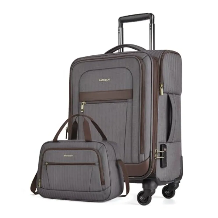 

Carry-On Luggage Airline Approved 20 inch Expandable Suitcase with Duffel bag Softside Lightweight Suitcases with Spinner Wheel