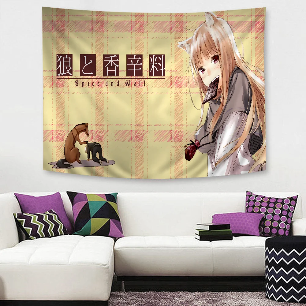 Gewürz und Wolf Hippie Wandbehang Wandteppiche für Wohnzimmer Home Dorm Decor Kawaii Room Decor