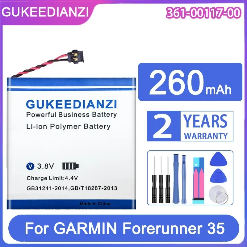 GUKEEDIANZI Replacement Battery 361-00117-00 (401920) 260mAh For GARMIN Forerunner 35 Approach S40 Vivoactive 4S Smart Watch