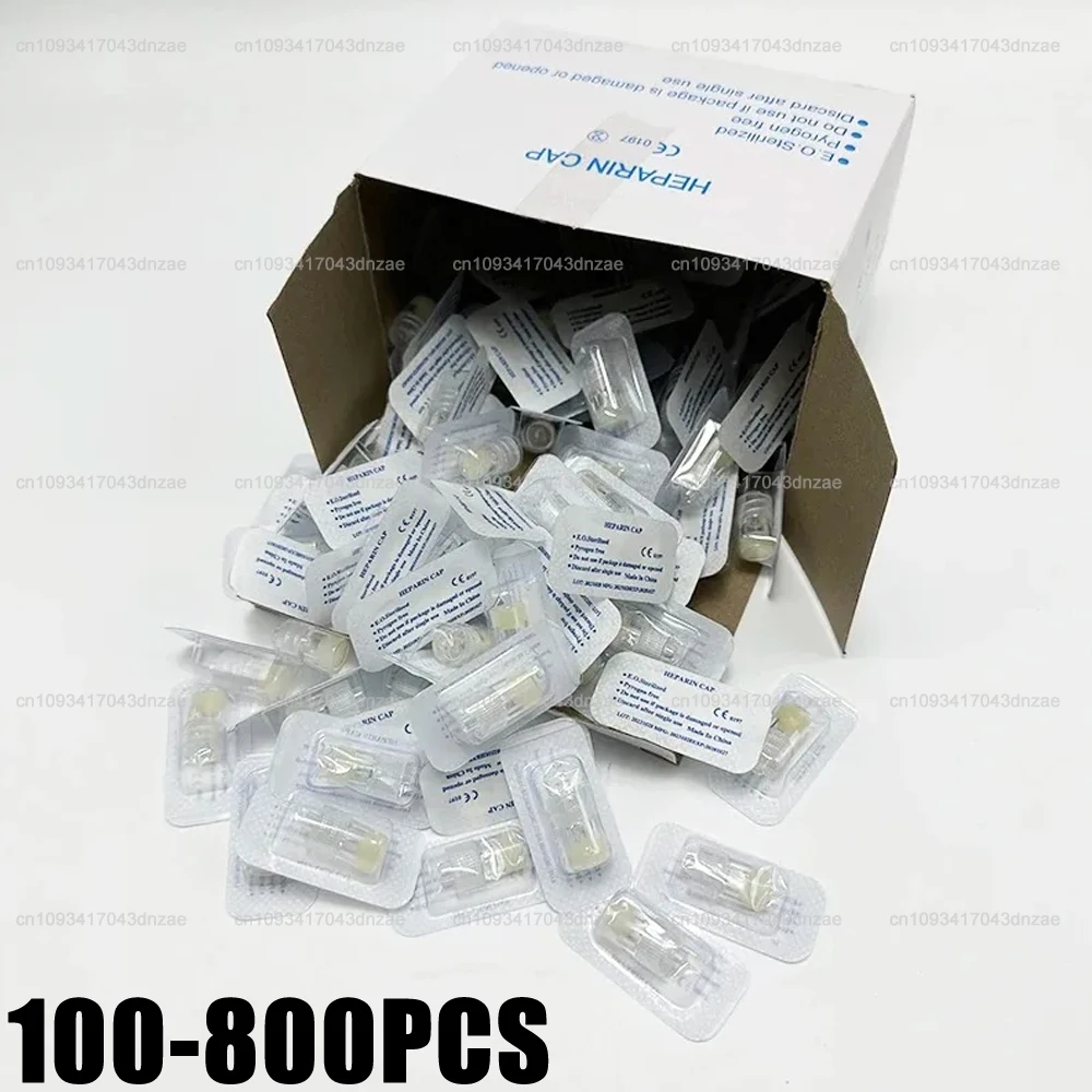 100-800pcs/lot Heparin Cap IV Cannula Catheter Heparin Caps for Animals Dog Cat Veterinary Medical Consumables