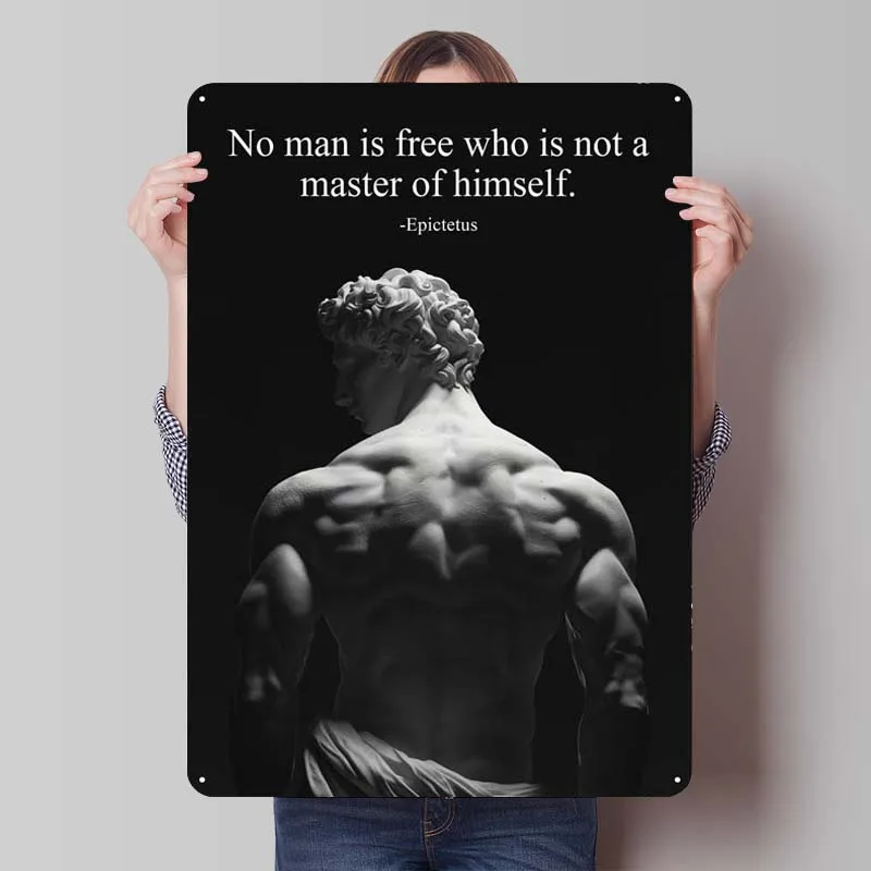 Epictetus Stoic Quote Motivational Metal Poster House Decor Metal Tin Sign Plaque for Wall Art Decoration Gamer Room Decoration