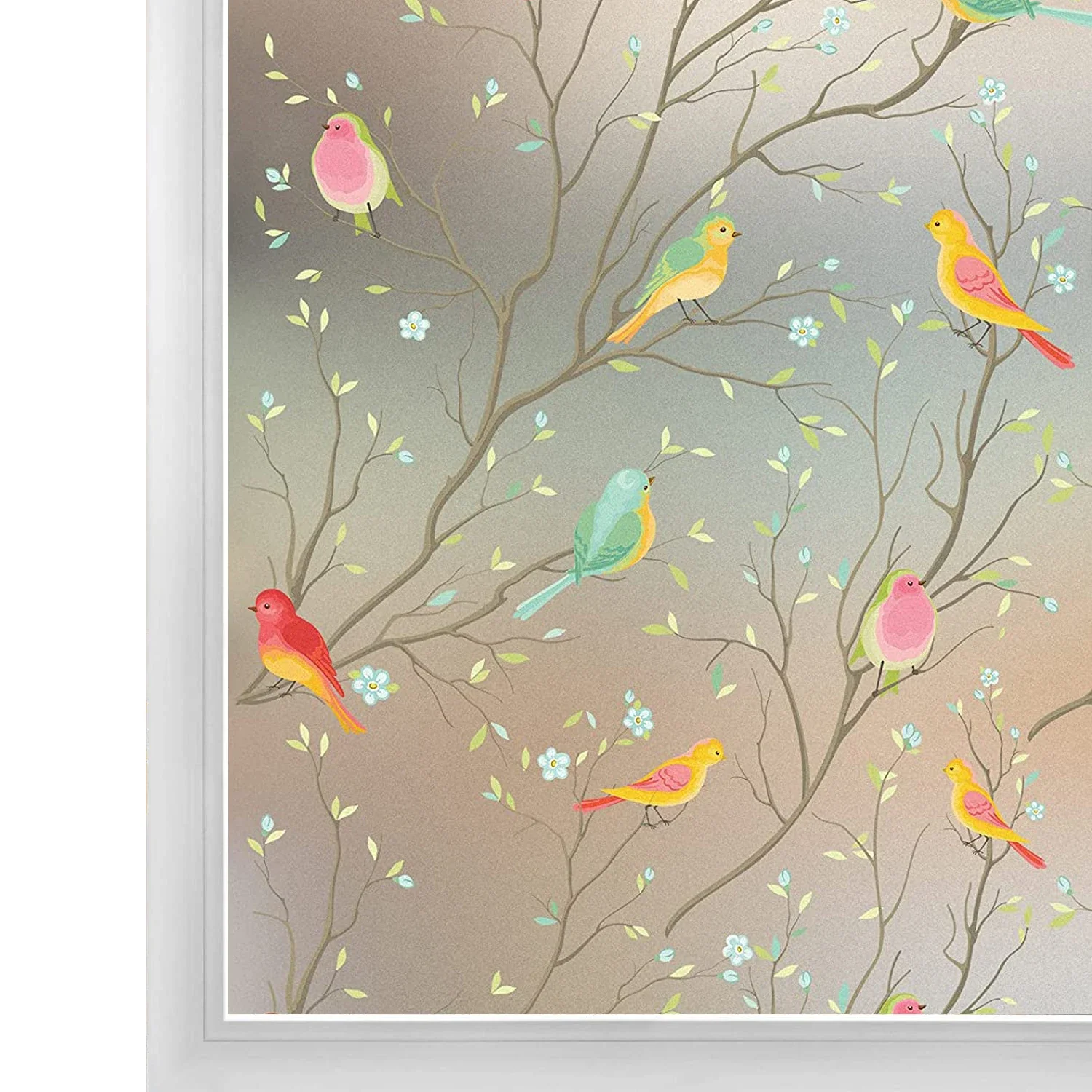 Privacy Window Film Bird Decals Decorative Glass Cover Static Cling Frosted Stickers