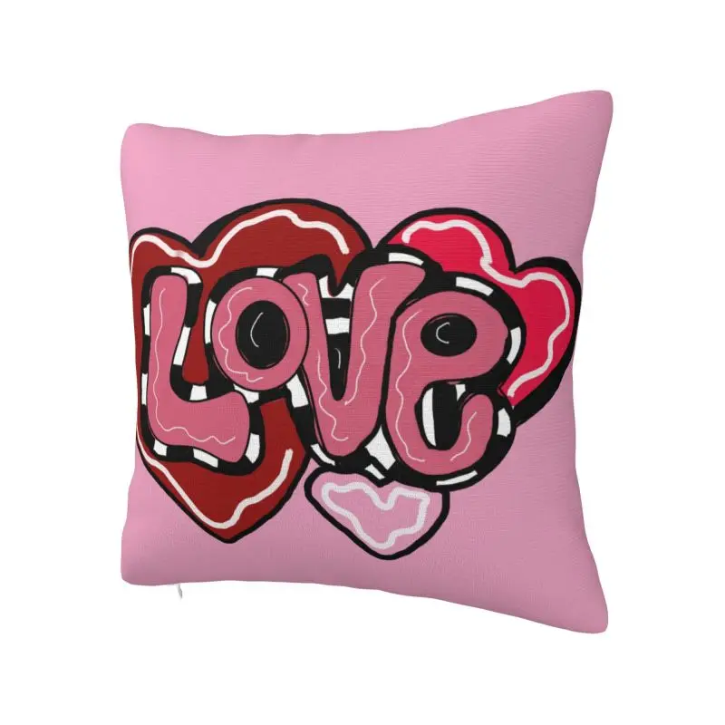 Custom Valentine's Day Heart Square Pillow Cover Home Decorative 3D Double Side Printed Cushion Cover for Sofa