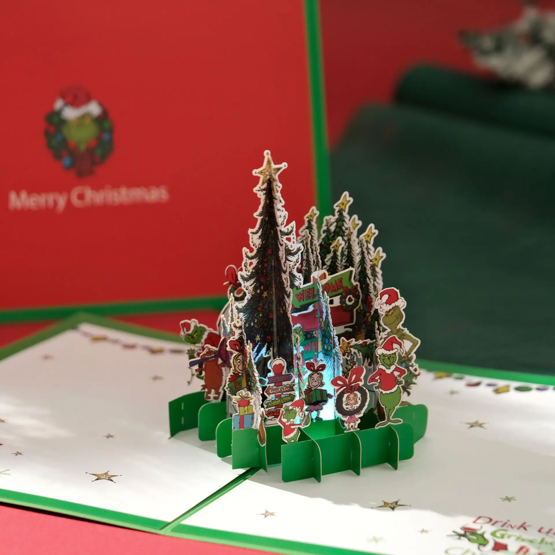 

New 3D Pop-Up Christmas Card Creative Christmas Gift Christmas Tree Card with Music and Lights Gifts for Family & Friends