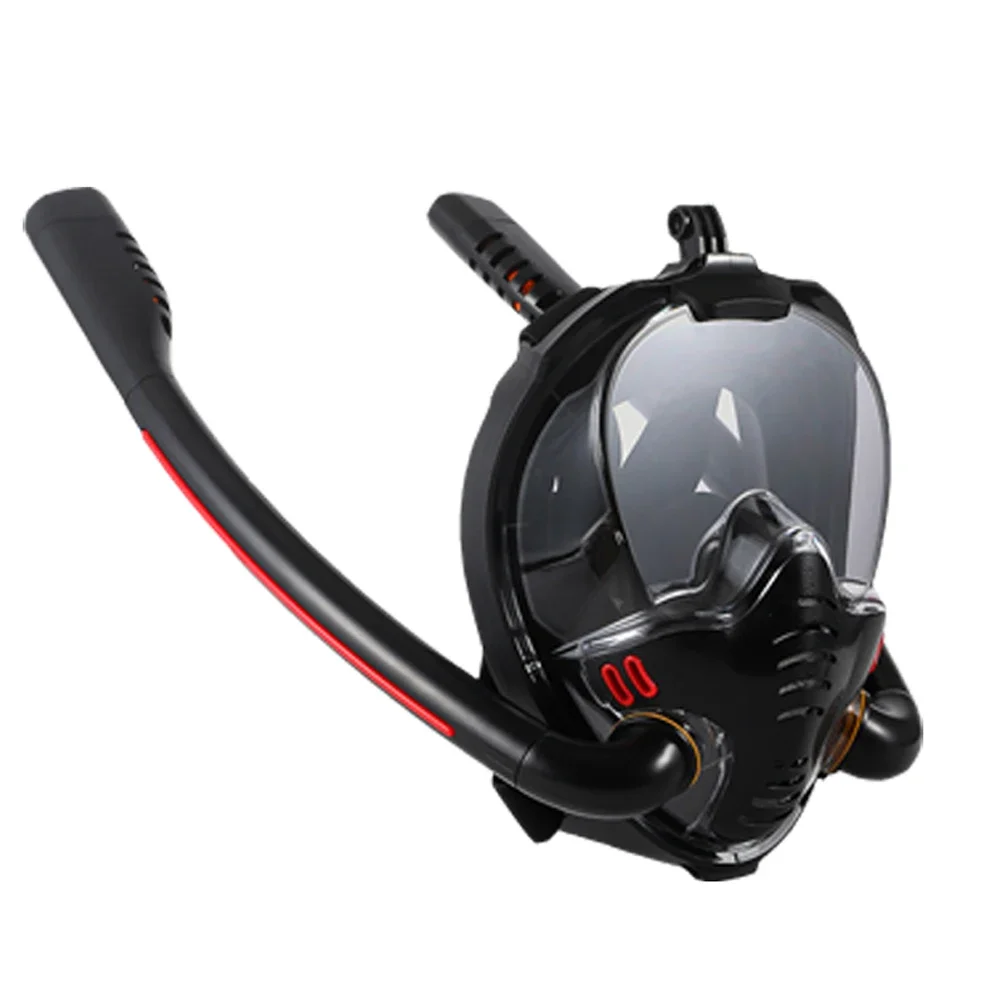 Snorkeling Mask Double Tube Silicone Full Dry Diving Mask Adult Swimming Mask Diving Goggles Underwater Breathing.