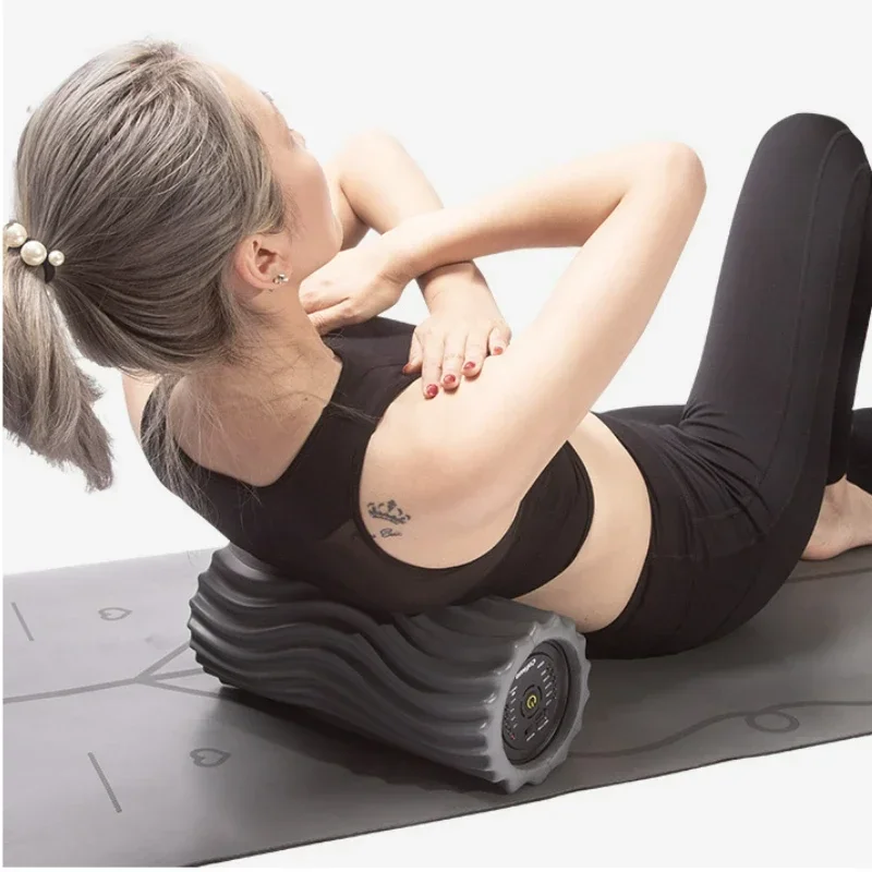 

Electric Foam Shaft Yoga Fitness Tool 5-Speed Vibration Massage Column,Relaxation and Muscle Recovery, Corrugated Fascia Roller.