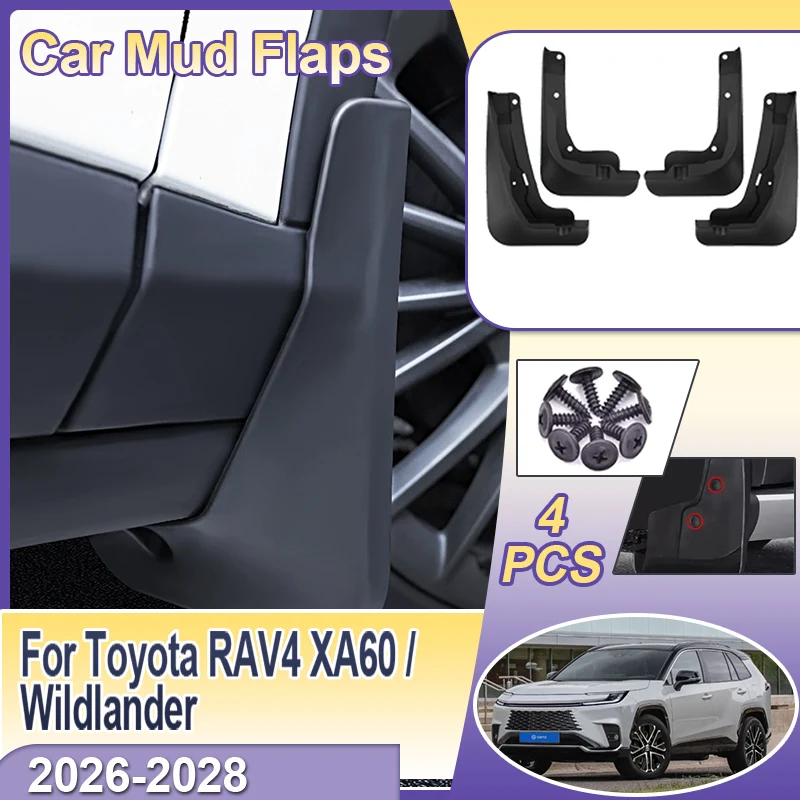 

Комплект из 4 передних и задних брызговиков для Toyota RAV4 XA60 (2026-2028), аксессуары Wildlander, защита от грязи, инструменты