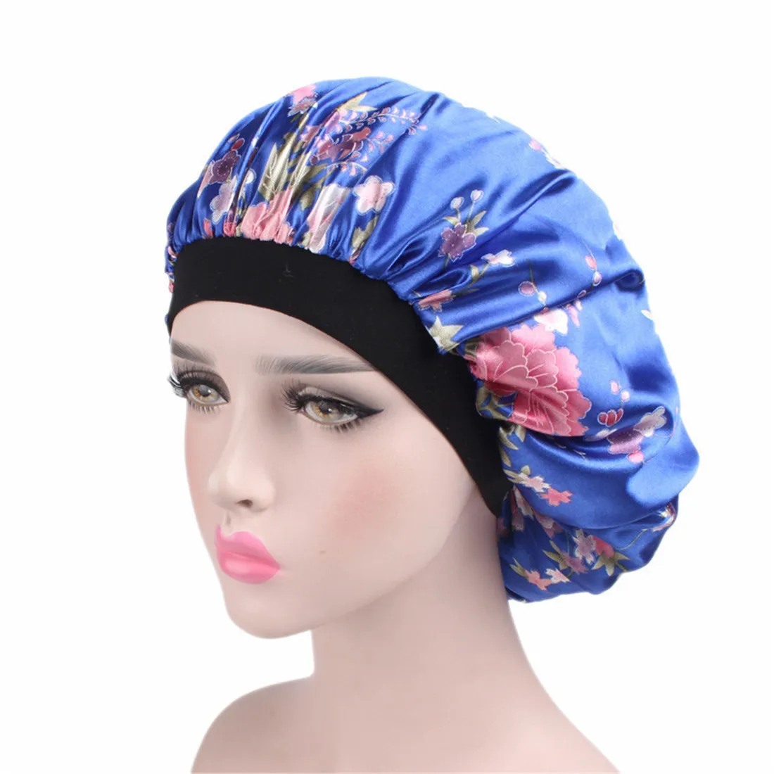 New Satin Hair Caps for Sleeping Women Bath Double Layer Headwear Cover Hat Curly Hair Styling Accessories Hair Cap for Sleeping