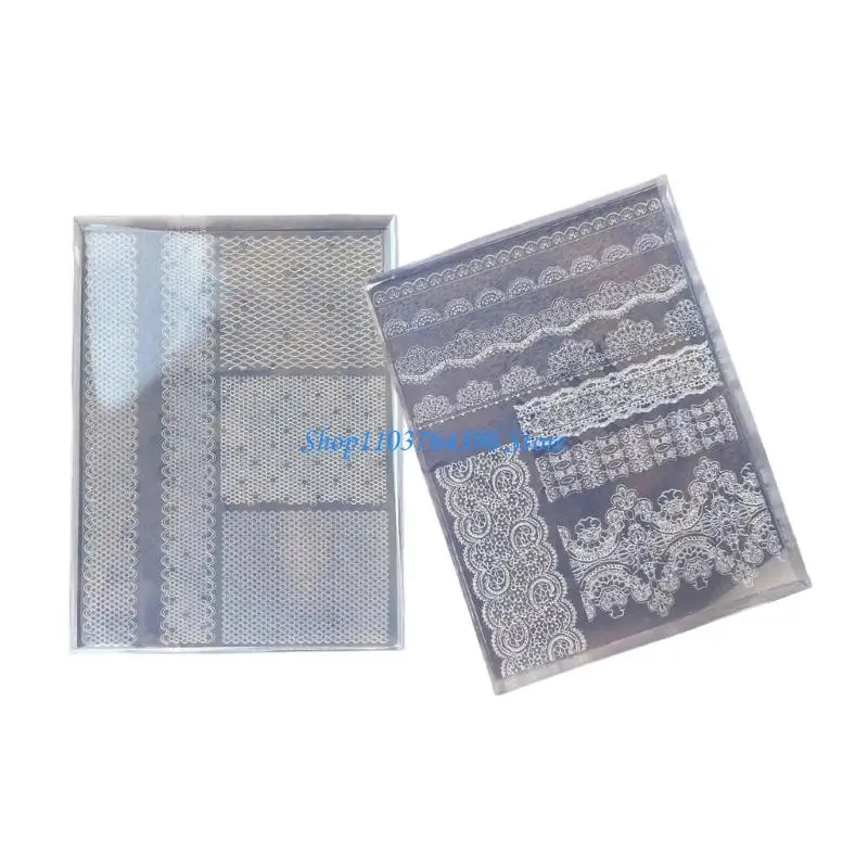 قالب صياغة سيليكون مرن مع نقش دانتيل لصنع المجوهرات وتصميم فن الأظافر