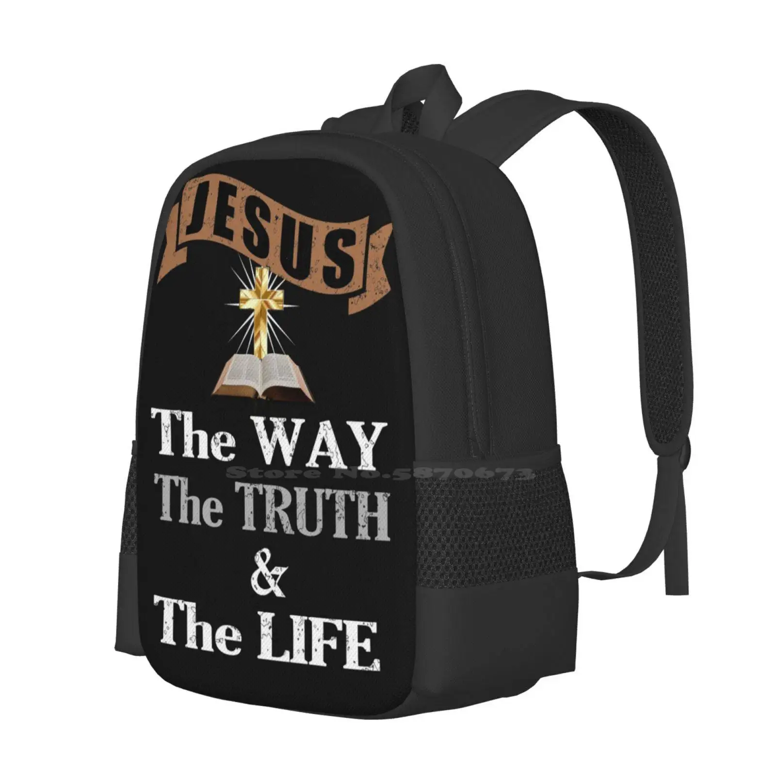 Laptop Travel School Bags, Pattern Design, Jesus The Way The Together e The Life Christian Gift