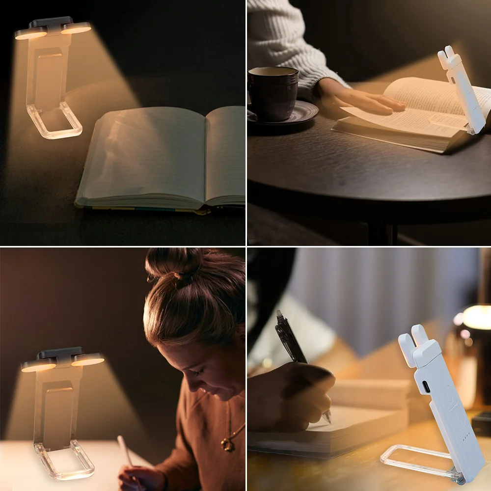 Imagem -05 - Luz de Livro Led Portátil com Modos de Iluminação Luz de Leitura Dobrável Brilho Contínuo Luz Regulável para Leitura