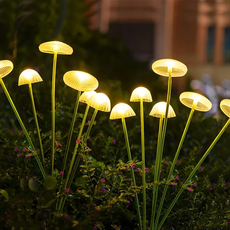 1 قطعة 6/8/10LED الفطر ضوء الشمس في الهواء الطلق مقاوم للماء أضواء الشمسية لفيلا حديقة فناء بارك الديكور مصباح الزفاف