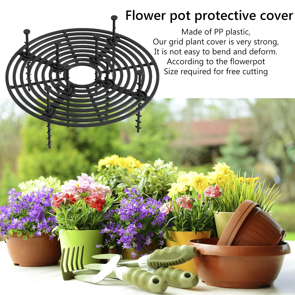 19/30cm Plant Pot Protector Cover Rust-proof Universal Plant Soil Protector Mesh Baby-proofing Cuttable for Garden Balcony Yard