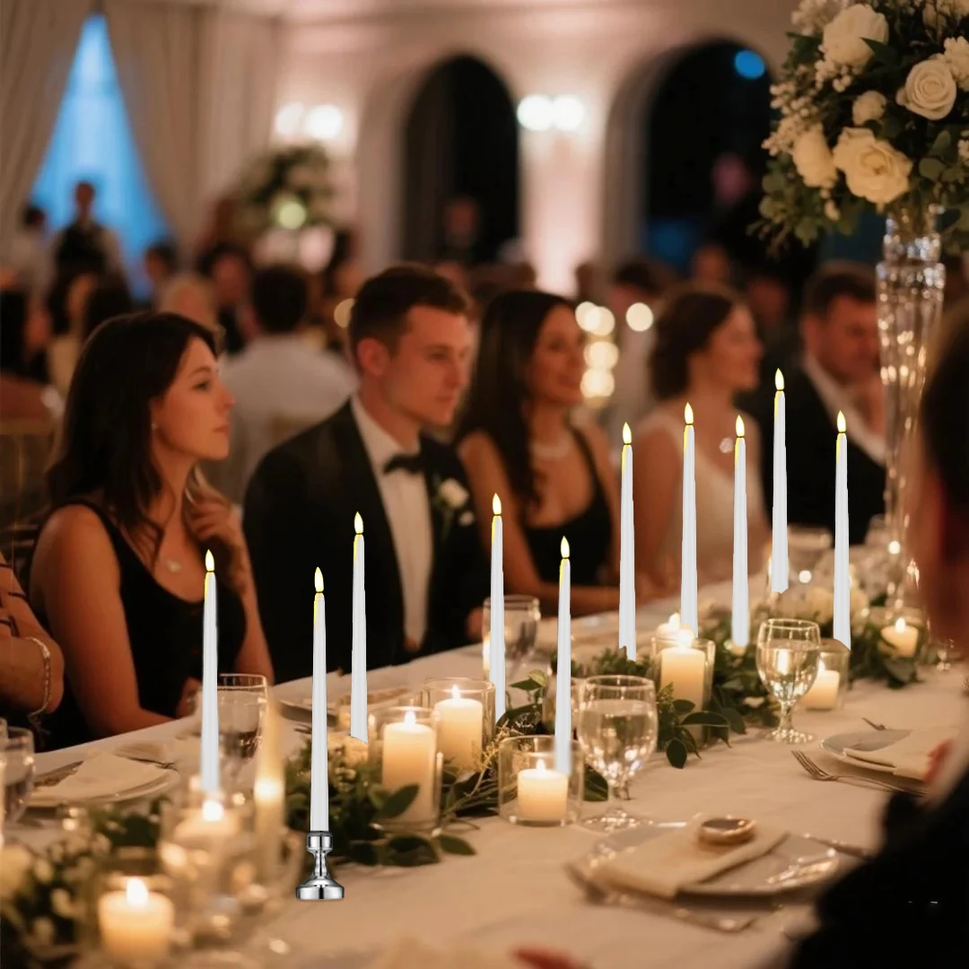12-180PCS LED Taper Candles for Wedding Flameless Taper Candles Battery Operated with Timer Remote for Holiday Decoration