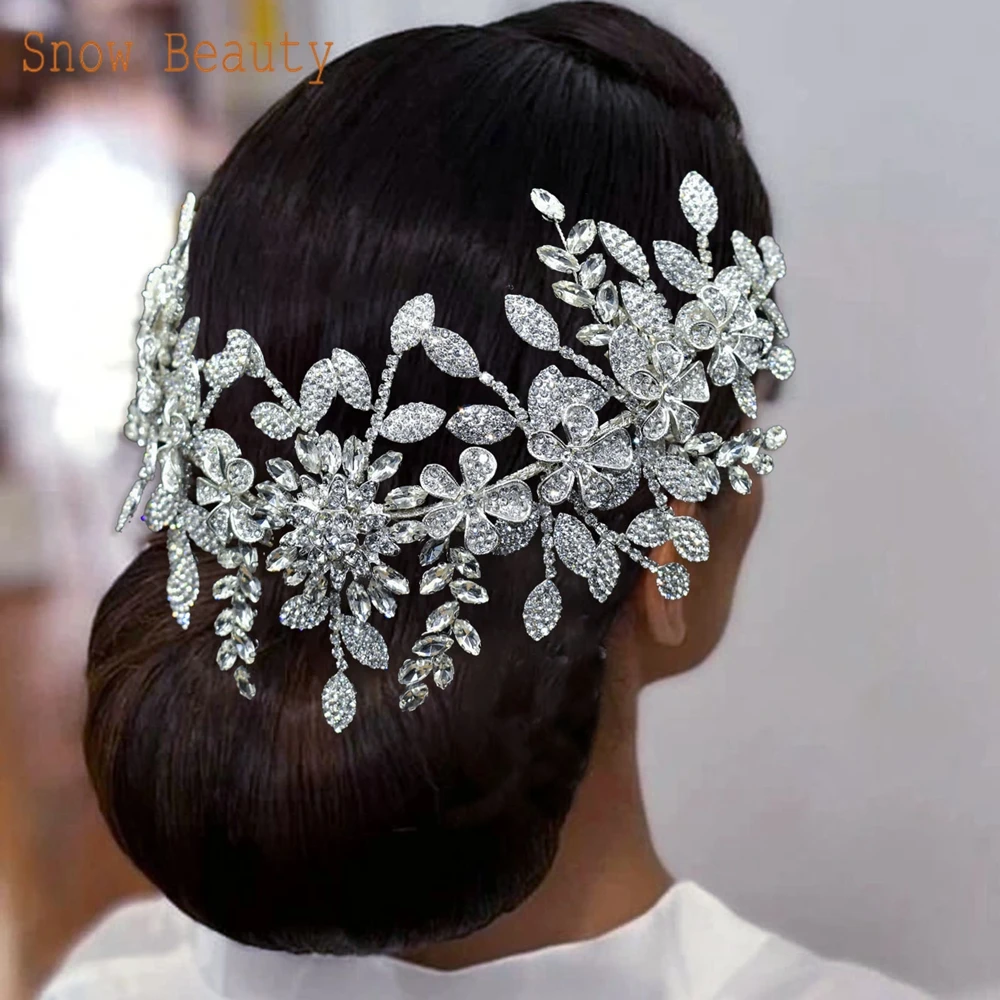 DZ025 Rhinestone Wedding Headbands for Bride Tiara Crystal Bridesmaid Head Jewelry Gift 2022 Bridal Forehead Headpiece Headwear