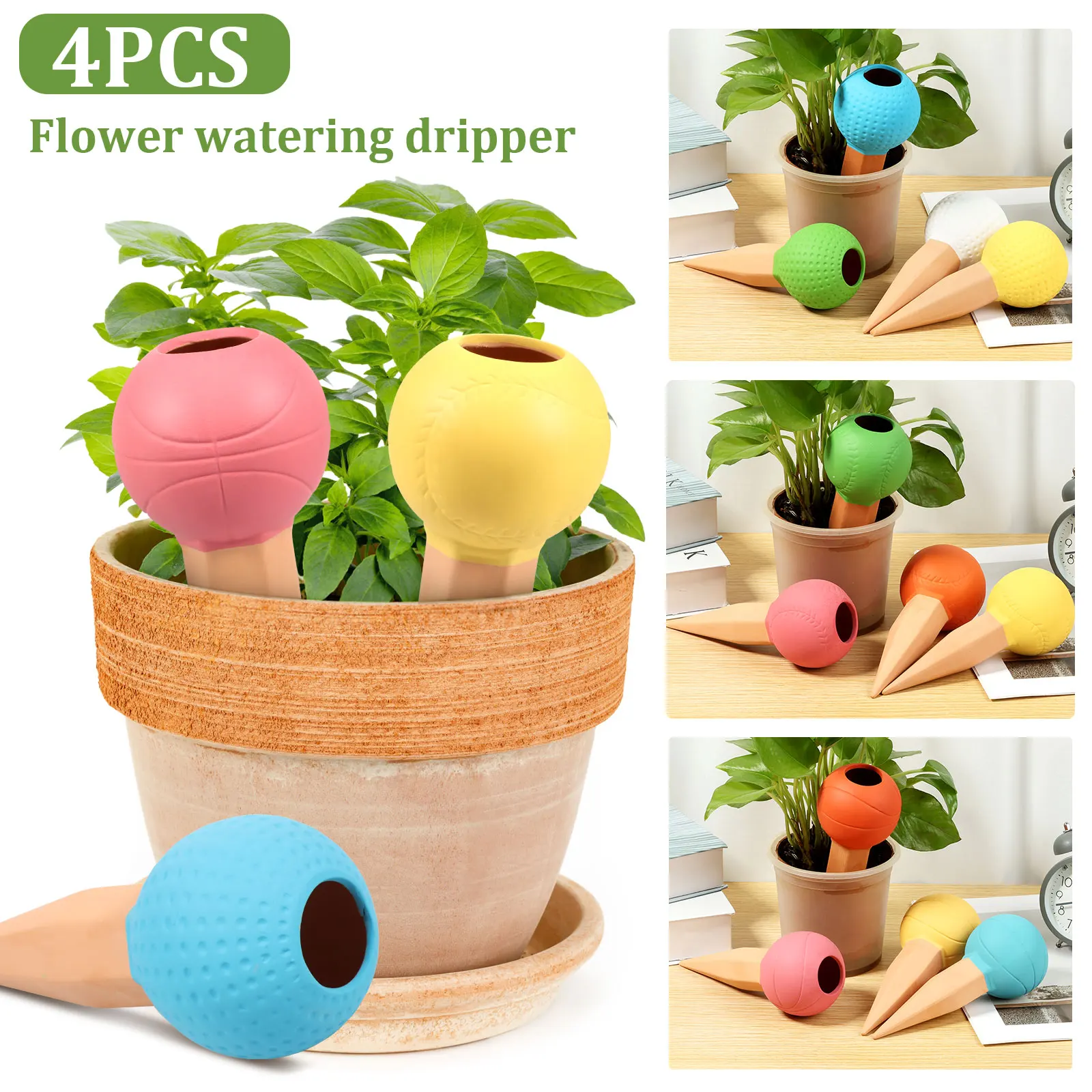 4Pcs Plant Watering Globe 150ml Automatic Watering Spike Flower Pot Self Watering Device Drip Irrigation System Garden Decor