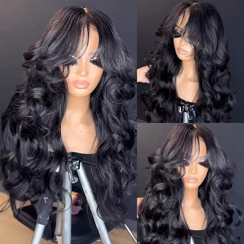 

200% Density Body Wave Human Hair Wig Body Wave Bundles 13x6 13x4 HD Lace Frontal Human Hair Wig Brazilian Remy Human Hair For Women Nature Black Human Hair Weave Extensions