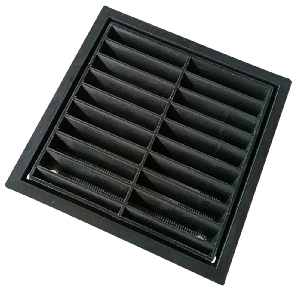 Plastic Square Grille Vent in Black with Integrated Exhaust Screen 141 x 141 mm Compatible with Standard Ducts