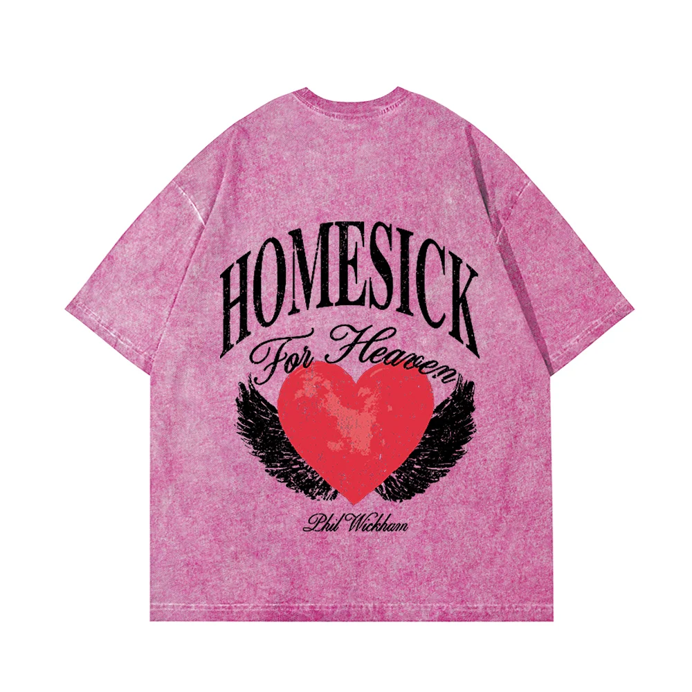 

Phil Wickham Homesick For Heaven Heart Ache Cotton Vintage Wash Tee Shirt Man/Woman Crewneck Tee Shirt Streetwear