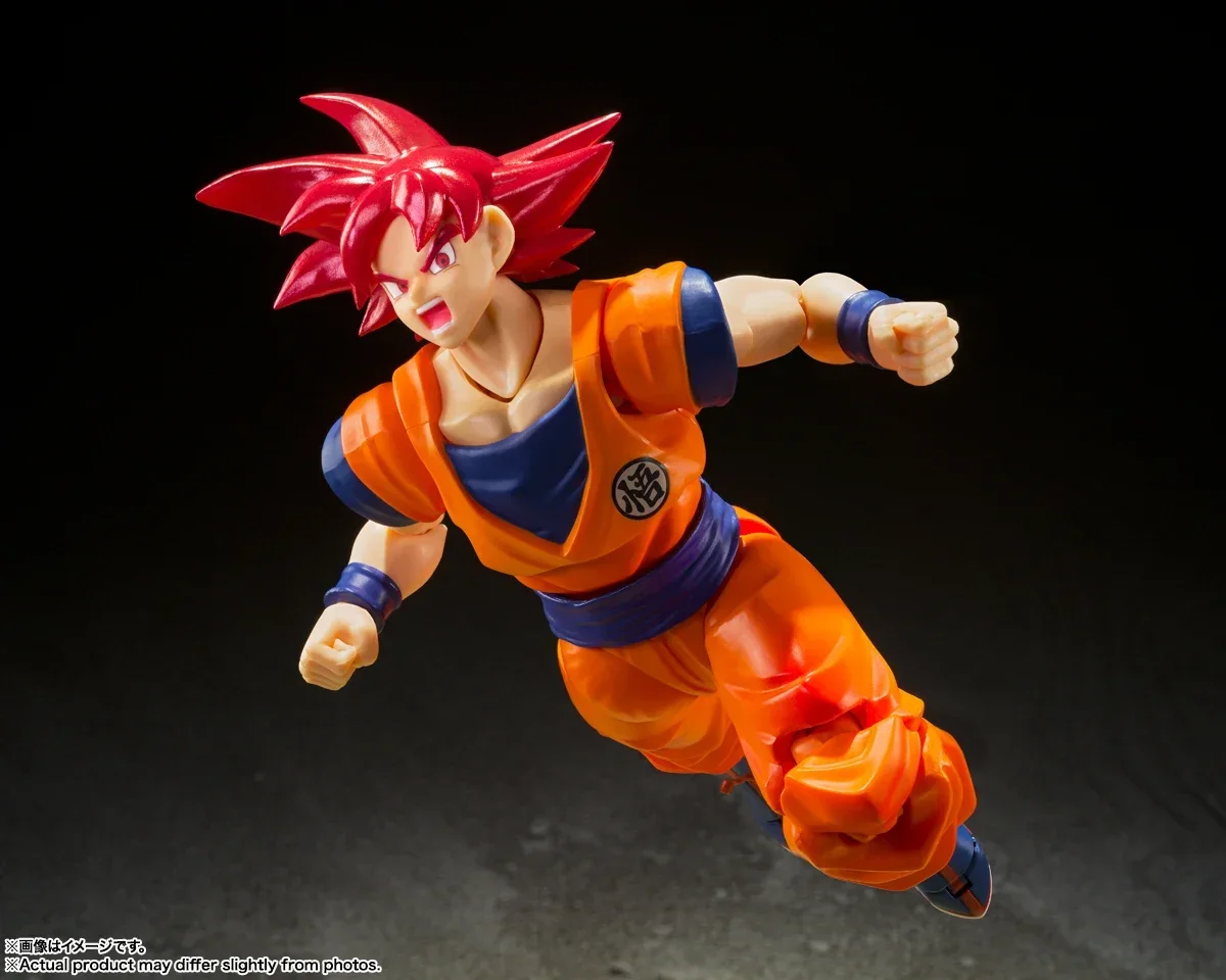 100% الأصلي بانداي لعبة دراغون بول Sh Figuarts Shf Son Goku Saiyan God Instilled مع ضوء القلوب الصادرة عمل أرقام