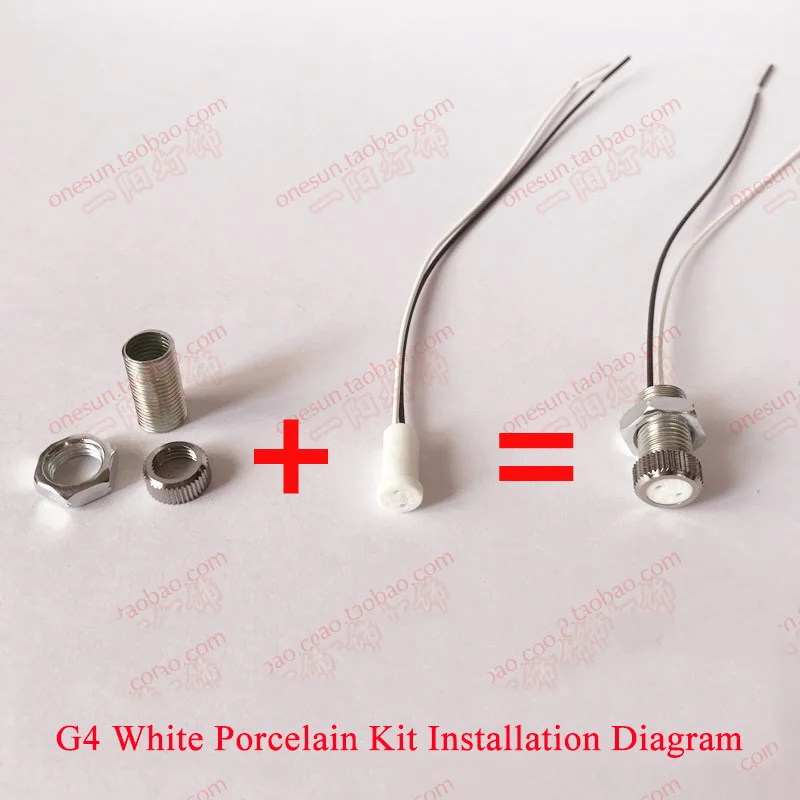 1 Piece, 100 Pieces, G4 White Ceramic Black Bakelite Low Voltage Lamp Holder for 12V 220V G4 LED Crystal Lamp Halogen Lamp Bead