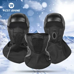 WEST BIKING Winter Military Tactical Balaclava Snow Waterproof PU Leather Men's Cycling Caps Fishing Hunting Skiing Face Shield