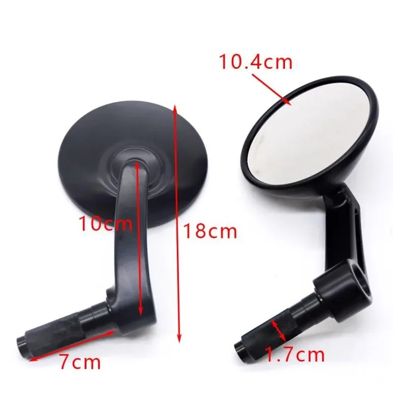 دائم دراجة نارية مرآة الرؤية الخلفية تعديل المقود دراجة كهربائية سكوتر مرآة مستديرة عكس مساعدة شخصية #4