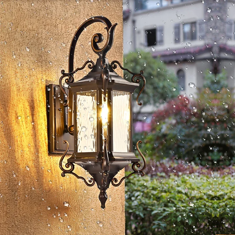 Europe Style Outdoor Wall Light Retro Porch Lamp Bronze Waterproof IP65 for House Villa Exterior Patio Doorway Vintage Sconce