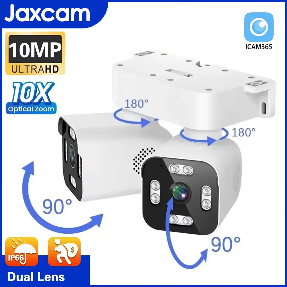 

4K 8MP Dual Lens Outdoor WiFi PTZ Camera 10X Zoom Wireless Waterproof Cameras 360° Security Protection CCTV Surveillance ICAM365
