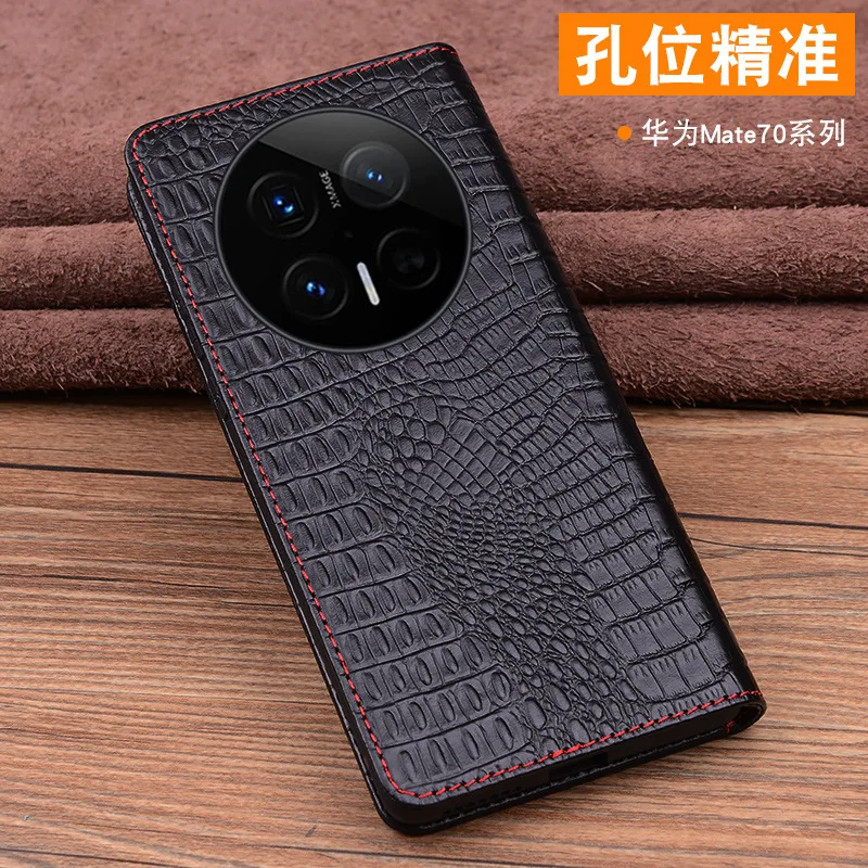 

Luxury Genuine Leather Wallet Business Phone Case For Huawei Mate 70 60 50 40 Pro + Plus Credit RS Card Money Slot Holste Cover