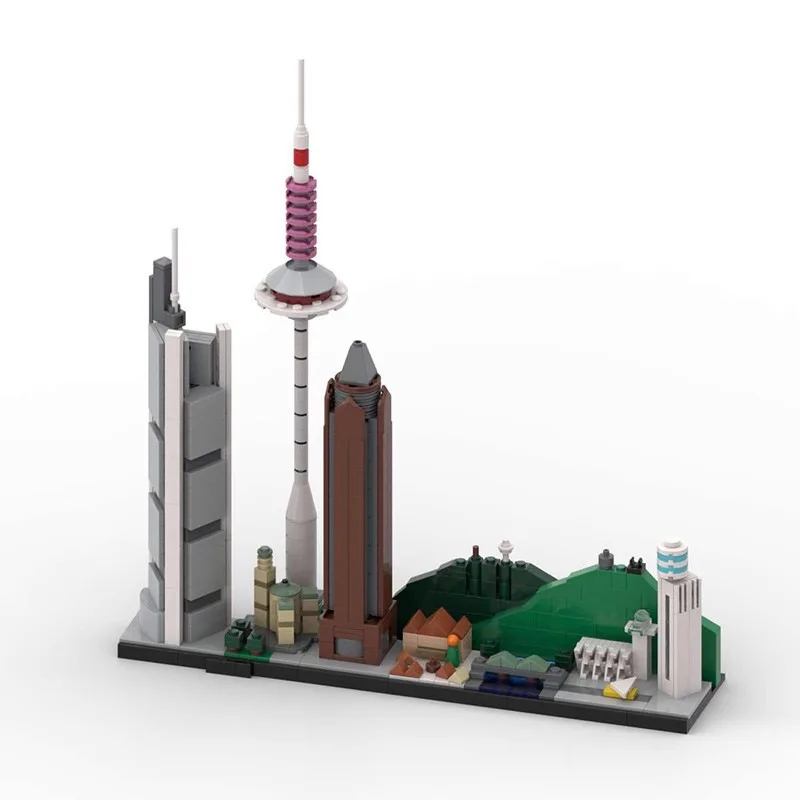 Moc City Architecture Frankfurt Am Main Skyline Architecture Scene Models Toys Building Blocks DIY Education Kids Toys Gifts