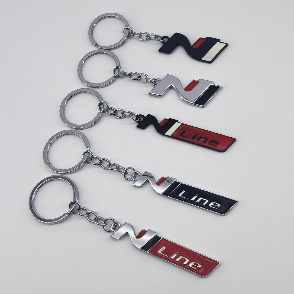 Damen Herren Metall-Schlüsselanhänger N Logo Schlüsselanhänger Auto-Schlüsselanhänger für Kona Elantra i20 i30 i10 Sonata Tucson N Line Performance Zubehör