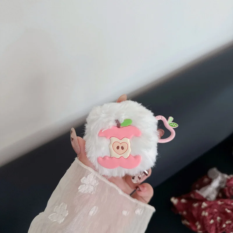 Adecuado para Appleairpods3/4 dibujos animados Apple Core funda para auricularesPRO2/PRO3 funda protectora de felpa 2 generaciones