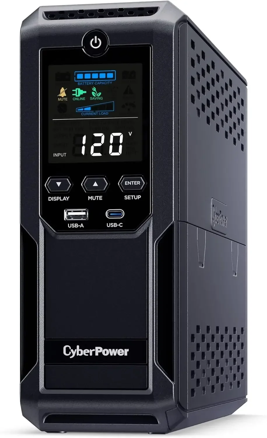 CP1500AVRLCD3 Intelligent LCD UPS Battery Backup and Surge Protector, 1500VA/900W, 12 Outlets, 2 USB Ports, AVR, Mini Tower, UL