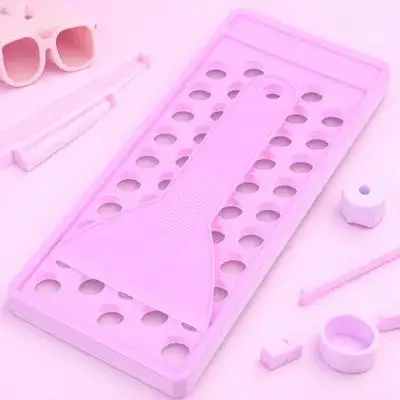 1Set Lipstick Filling Tray 50 Holes Durable DIY Lip Balm Containers Spatula Craft Kit Handmade Lip Gloss Tray