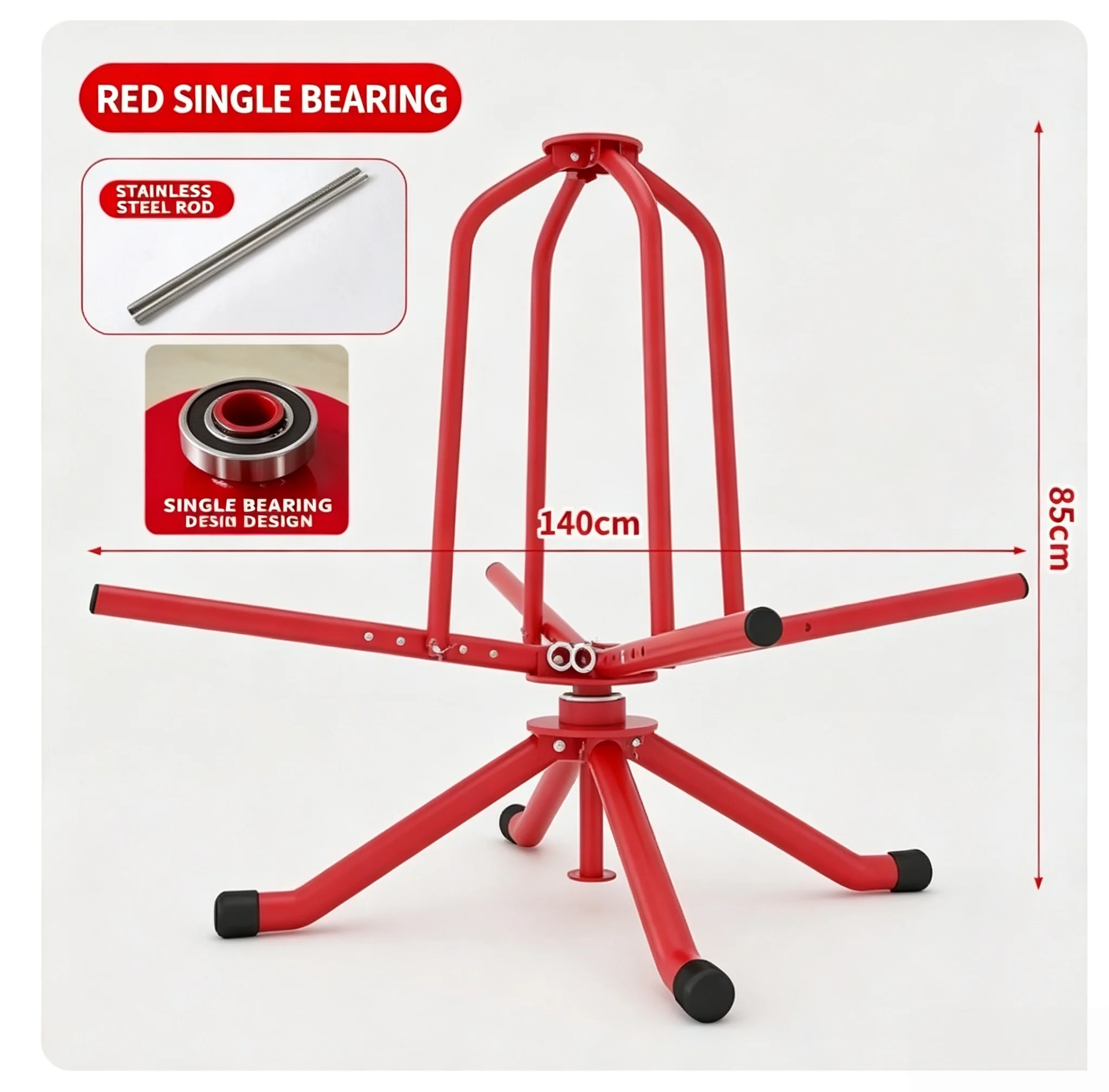 Geothermal Plate Pipe Laying Tool, Heavy‑Duty Coil Retractor Bracket, Dual Bearings For Stable PE Pipe Unwinding On Site