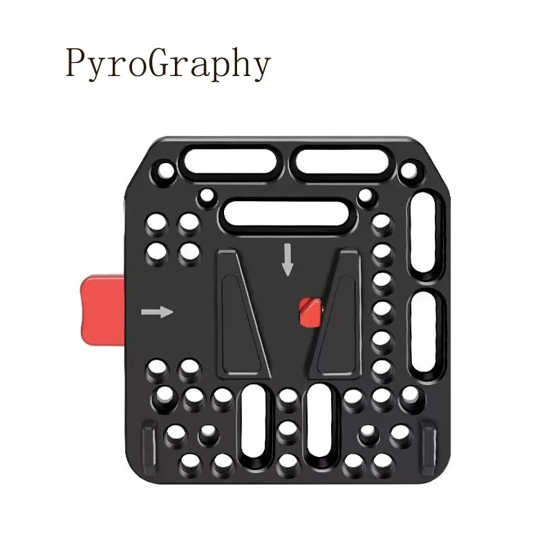 

PyroGraphy V-mount Battery Mounting Plate with Standard V Mount Triangular Wedge PlateforV-mount Battery 15mmRod Clamp DSLR Cage