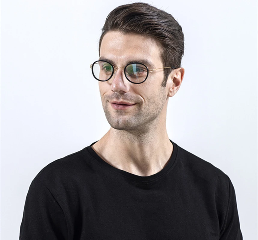 Denmark Vintage Oval Glasses Frame Men Woman Ultralight Screwless Gold Wire Eyeglasses Titanium Acetate Handmade Retro Eyewear