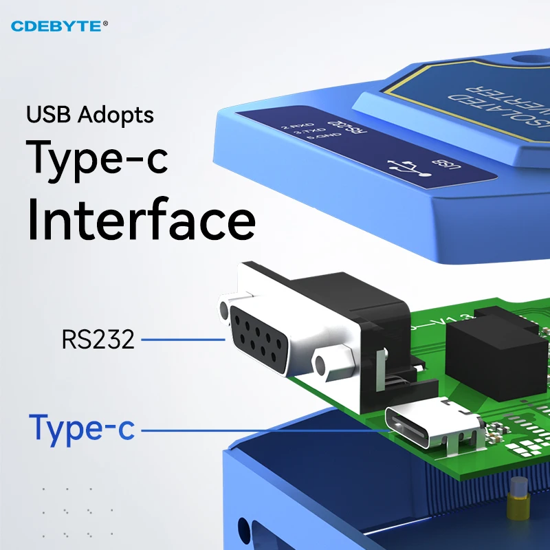 Imagem -04 - Usb para Rs485 Rs422 Rs232 Ttl Conversor Industrial Cdsenet E810-u15 Ftdi Ft232 Isolamento de Sinal de Alimentação Tipo-c Ft232rl