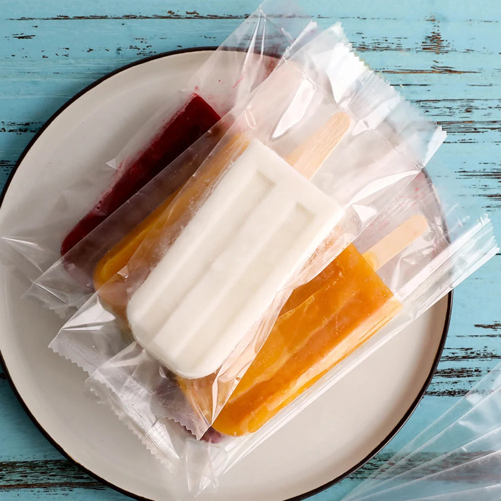 

100 Pcs Ice Cream Bags Popsicle Bags DIY Ice Pouch Craft Sticks Homemade Treats Summer Fun Durable Reusable