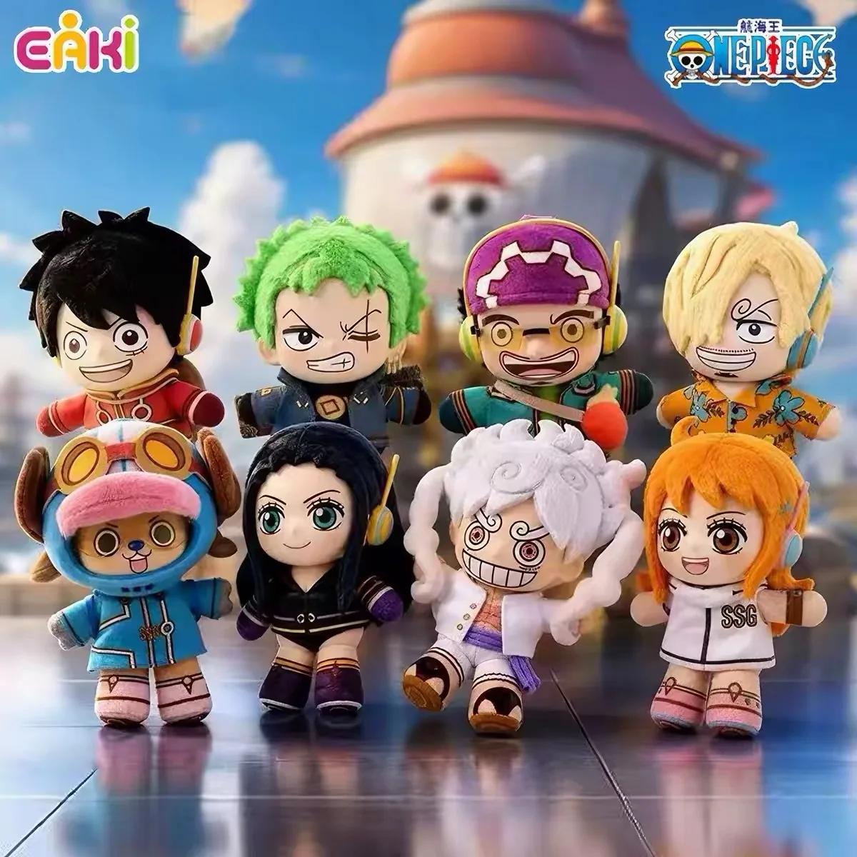 EAKI One Piece Blind Box Stuffed Plush Doll Keychain Pendant Egghead Arc Anime Peripherals Collectible Gift For Fans Original