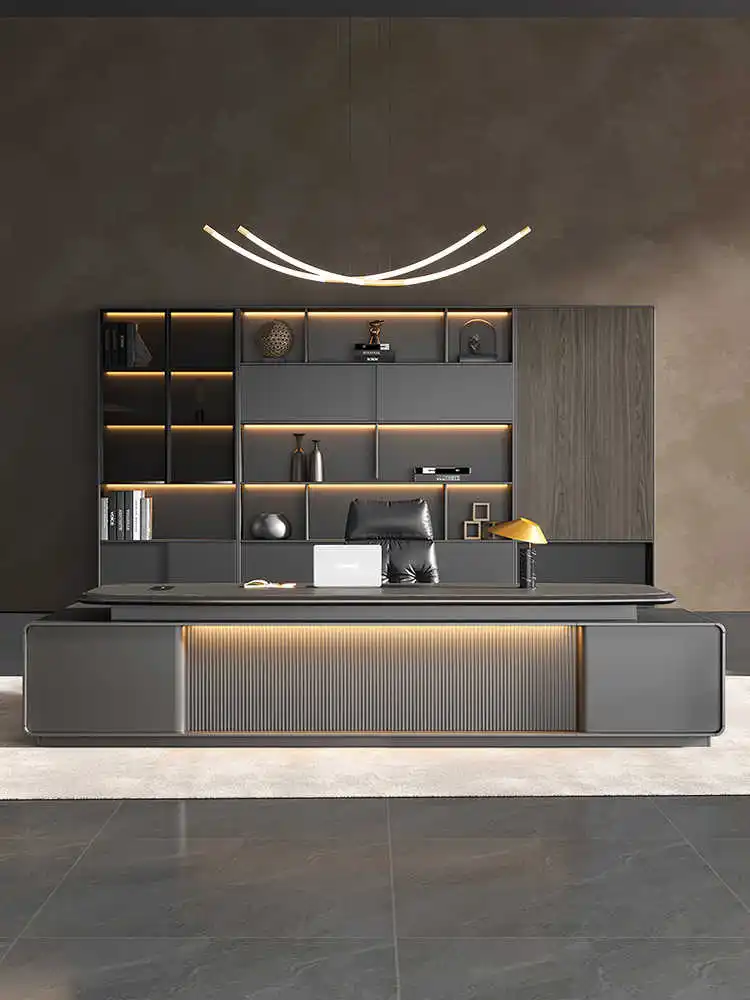 Customizable High-Grade Lacquered Office Desk Modern Design Executive Office Furniture Luxury Boss's Desk