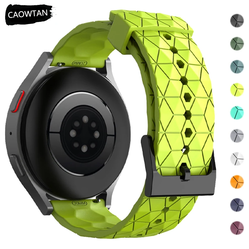 

Силиконовый ремешок 20 мм 22 мм для Samsung Galaxy Watch 6 5 4 44 мм 40 мм Active 2 Gear S3 46 мм Huawei GT 4 спортивный ремешок с футбольным узором